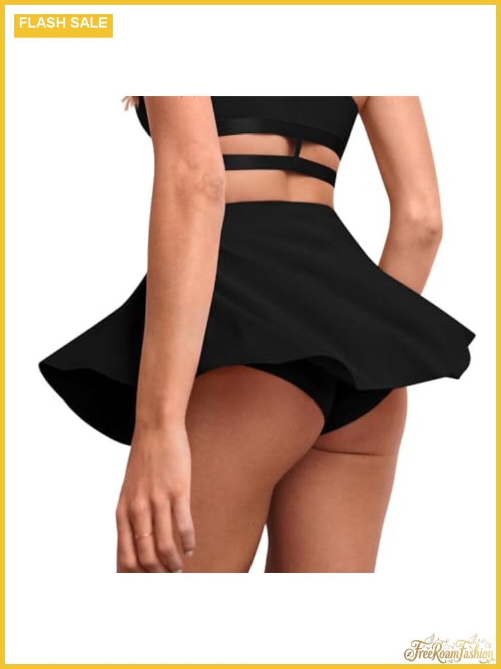 Mini Skirt with Shorts Skort Ruffle High Waisted for Dance Rave